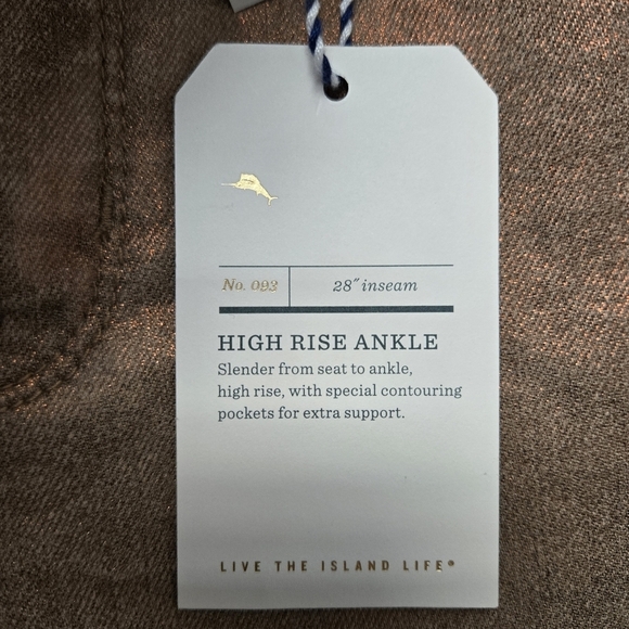 Tommy Bahama Metallic Denim High Rise Ankle Copper Metallic 2 - Picture 10 of 12